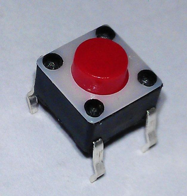 Produktbild Play-Zone Printtaster Button 6 x 6 x 5mm Rot/Schwarz