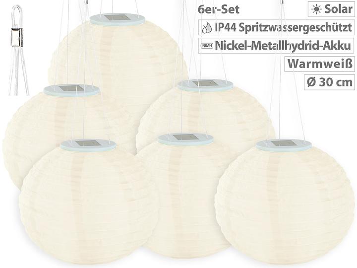 Produktbild Lunartec Solar-LED-Lampions (30 x 24 cm, 12 x)