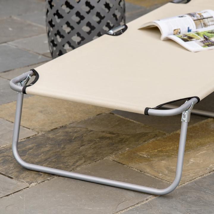 Actual product image Outsunny Sun lounger with sunshade (187 cm)