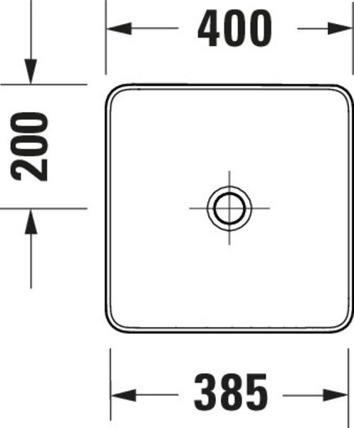 Produktbild Duravit Sivida Aufsatzwaschtisch, eckig, 400x400mm, ohne Hahnloch, ohne Überlauf (400 mm, 400 mm)
