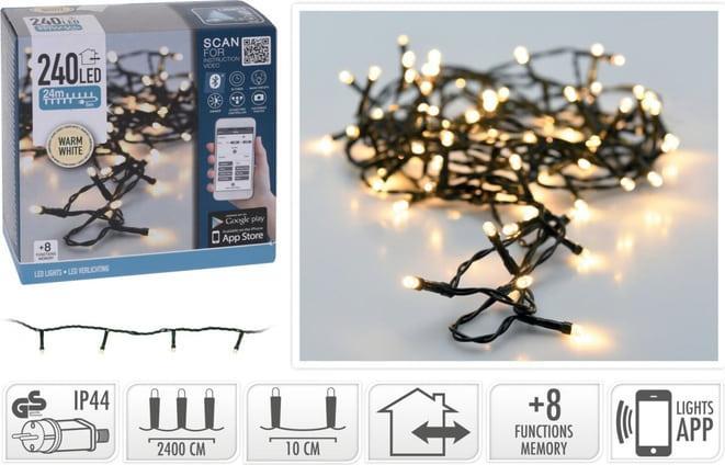 Produktbild Koopman Lichterkette 240 LED mit App Bluetooth warmweiss (24 m)