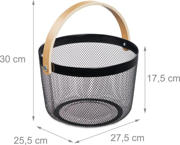 Image du produit Relaxdays Panier en fil métallique (1 x, 27.5 x 25.5 x 30 cm)