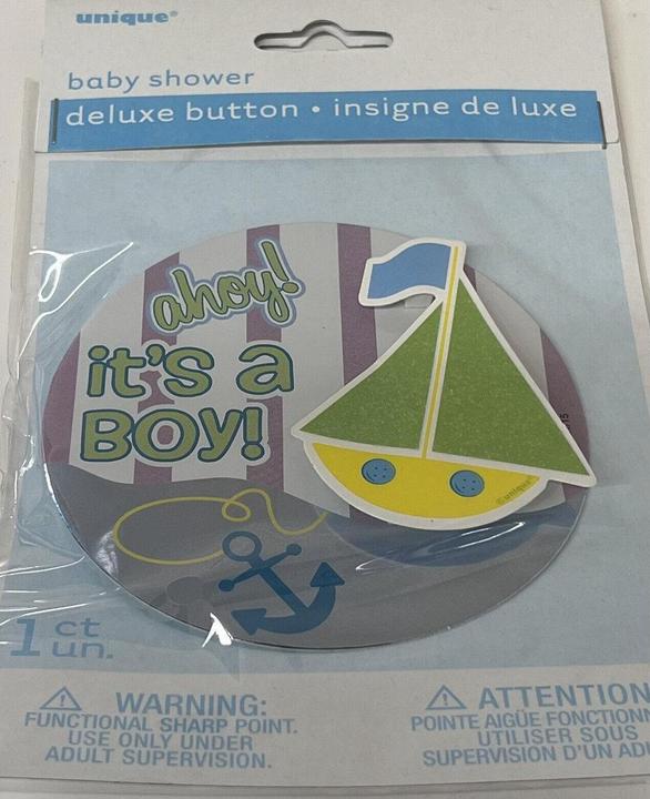 Immagine prodotto Unique Party It's A Boy Doccia per Bambini Spilla/Badge per Feste (Taglia unica)