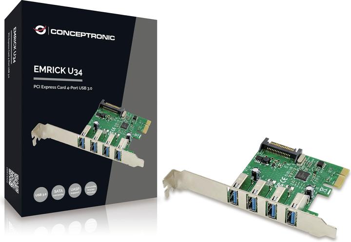 Actual product image Conceptronic 4-port USB 3.0 PCI Express card
