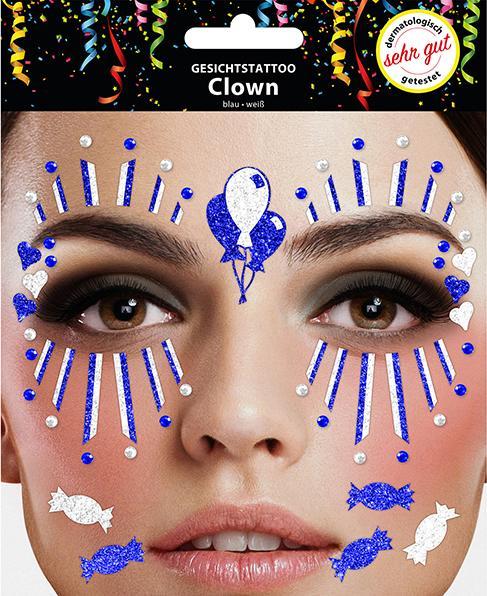 Produktbild Sombo Gesichts Tattoo Clown blau