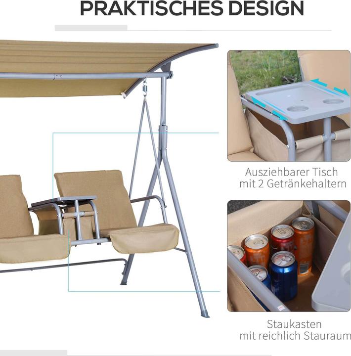 Actual product image Outsunny Garden Swing with Sunroof