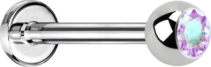 Produktbild Star Piercing Micro Labret silber mit Kugel Kristall multcolor (ohne Messing, Chirurgenstahl 316L)