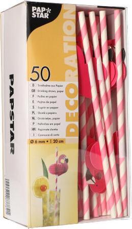 Produktbild Papstar Papiertrinkhalm "Flamingo" (50 x)