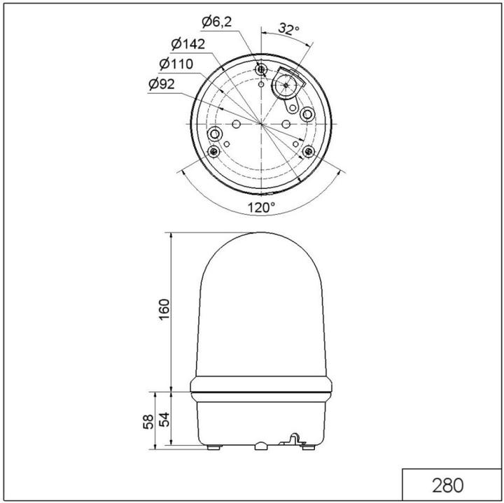 Produktbild Werma Signalleuchte LED Doppelblitz 24Vdc Gelb