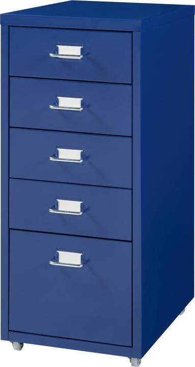 Produktbild En.Casa Rollcontainer Kökar mit 5 Schubladen 69x28x41 cm Blau (69 x 28 x 41 cm)