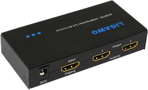 Produktbild Ligawo HDMI Splitter 1 Eingang -> 2 Ausgänge 4K und 3D fähig