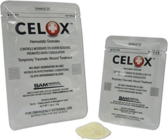 Actual product image SAM Medical Celox Chitosan Powder Haemostatic Granules 15G