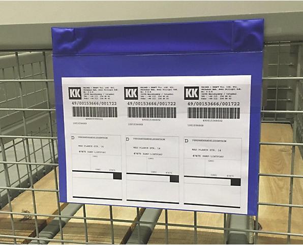 Actual product image Valdemar Krog Neodymium magnetic pockets, vertical format, pack of 25, blue, with flap, A4, 1+ (A4)