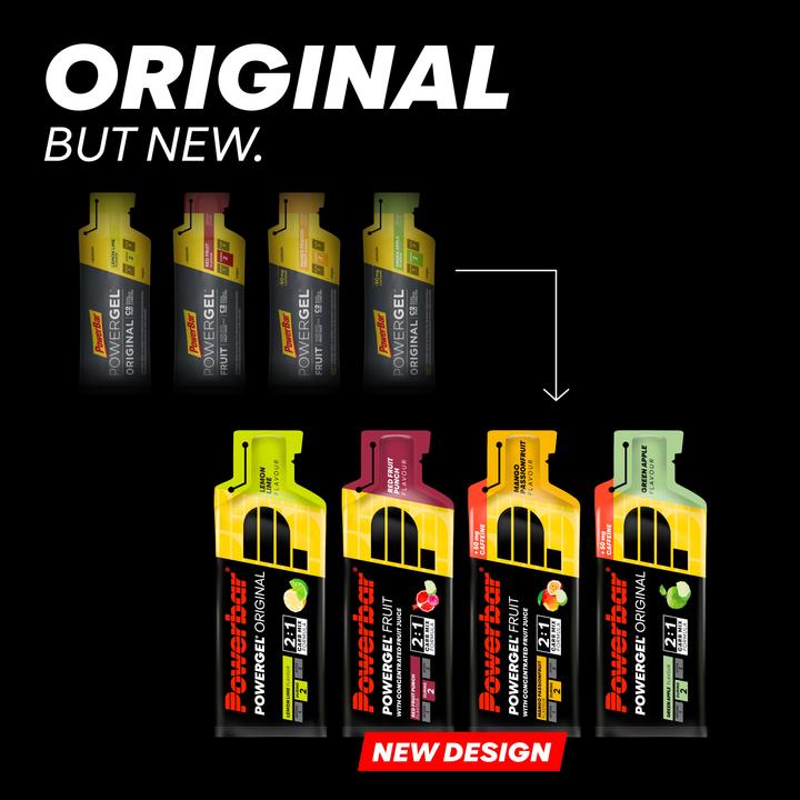 Produktbild Powerbar PowerGel Multiflavour Box (Zitrone, Limette, Himbeer, Granatapfel, Grüner Apfel, Mango, Koffein, Maracuja, 12 Stk., 492 g)