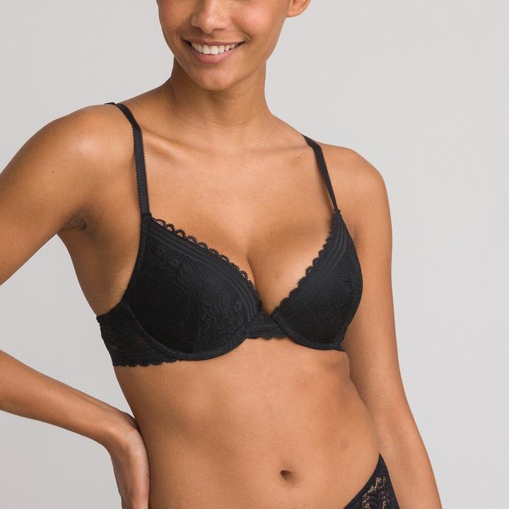 Actual product image La Redoute Collections Recycled Lace Push-up Bra (65 B)