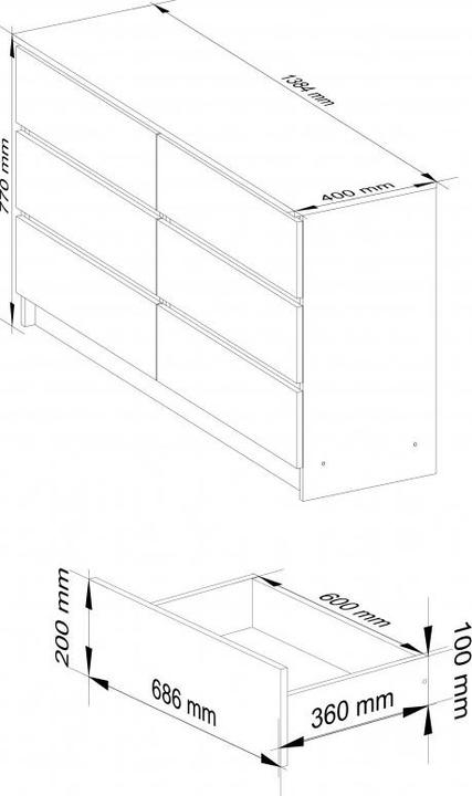 Actual product image Akord Furniture Factory OP0LK-1BIA004 (138 x 40 x 77 cm)