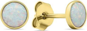 Actual product image Brilio Silver - Charming gold-plated stud earrings with synthetic opals EA579Y