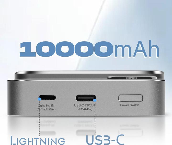 Produktbild 3MK MagSynergy 10000mAh / 3,7V/37Wh 5V-2A/9V-2,22A/12V-1,5A 18W (max.) (10000 mAh, 18 W, 18 Wh)