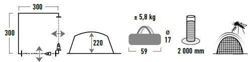 Image du produit High Peak Pavillon 3x3m (300 cm, 300 cm)