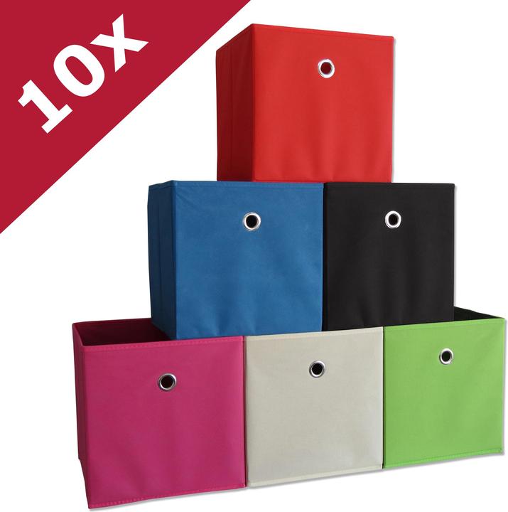 Produktbild VCM 10er Set Stoff Faltbox Klappbox Boxas (28 x 27 x 27 cm)