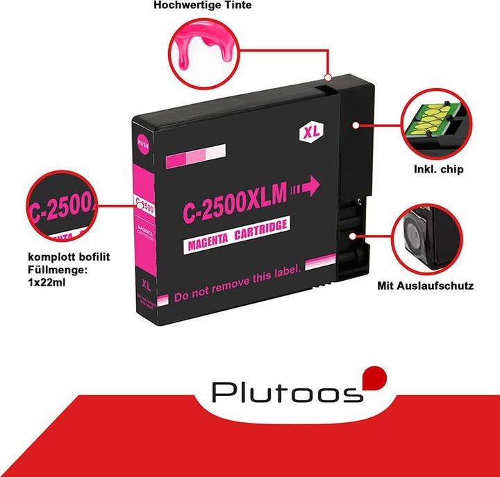 Actual product image Plutoos Canon PGI-2500XLM Cartridge compatible, Magenta