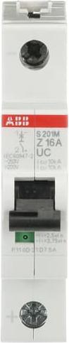 Immagine prodotto ABB LS S201M-Z16UC Interruttore automatico Z-Char., 10kA, 16A, 1P
