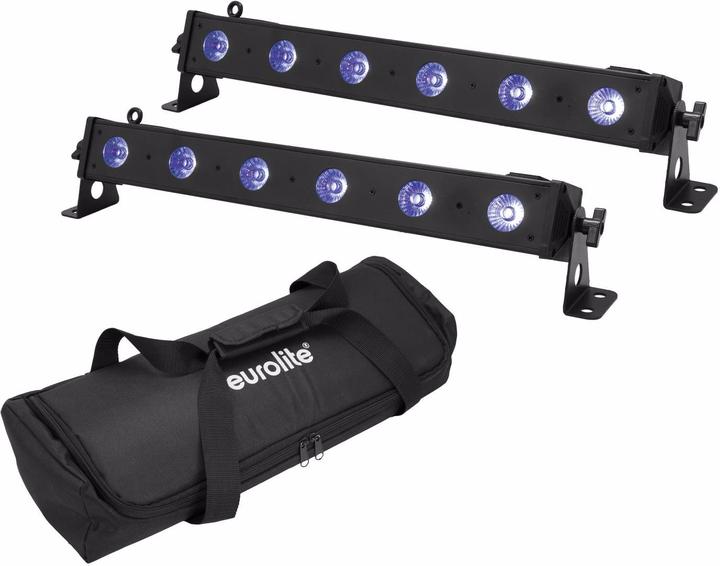 Eurolite Set 2x LED BAR-6 QCL RGB+UV Barre + Soft-Bag