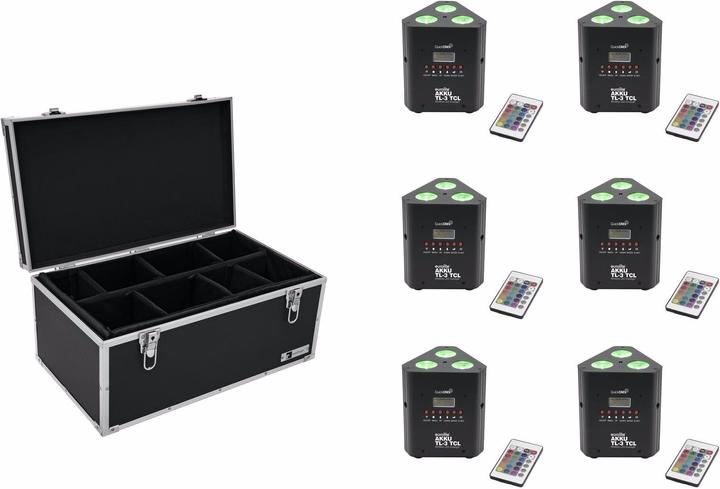Actual product image Eurolite Set 6x AKKU TL-3 TCL Trusslight QuickDMX + Case TDV-1