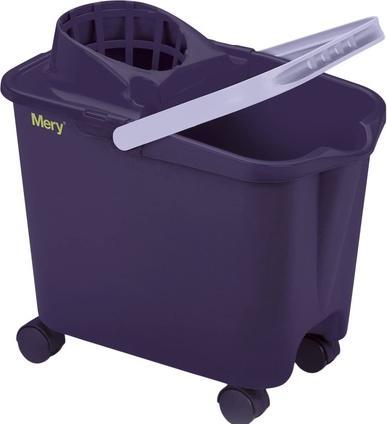 Actual product image Mery Mop Bucket with Swivel Wheels and Wide Drying Rack Purple 14 Litres (1 pcs.)