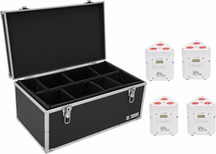 Eurolite Set 4x AKKU TL-3 TCL blanc + Case TDV-1