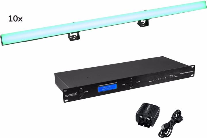 Actual product image Eurolite Set 10x LED PR-100/32 Pixel DMX Rail + DMX Software