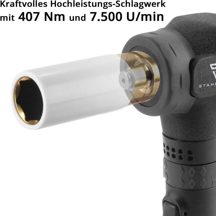 Image du produit Stahlwerk Clé à chocs pneumatique DSS-7500 ST avec 407 Nm, 7.500 tr/min (Air comprimé)