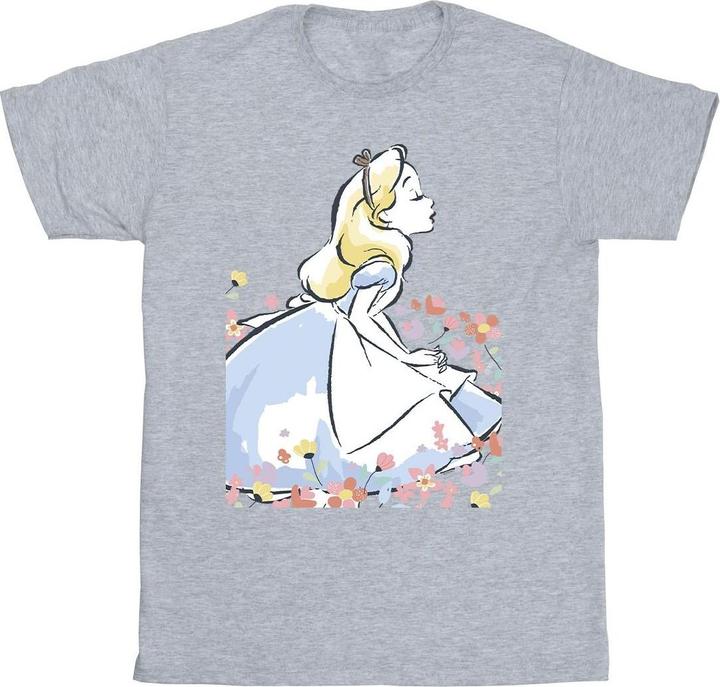 Disney Alice im Wunderland Skizze Blumen TShirt