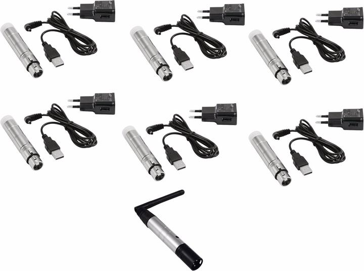 Image du produit Eurolite Set QuickDMX 1x émetteur + 6x récepteur AKKU