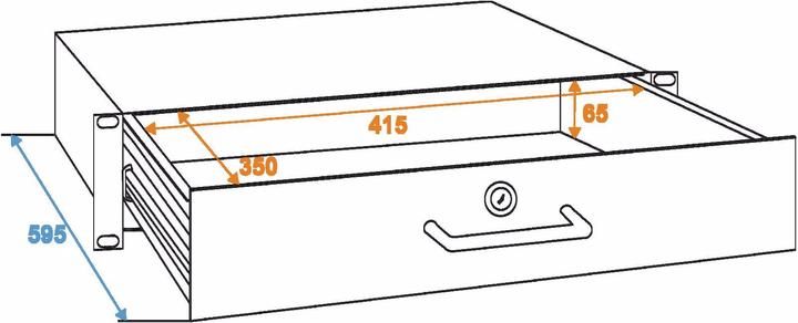 Actual product image Omnitronic Rack drawer with lock 2U (Accessories)
