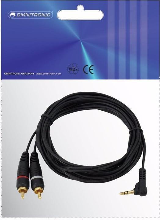 Immagine prodotto Omnitronic Cavo adattatore 3.5 jack 90°/2xCinch 1.5m (1.50 m)