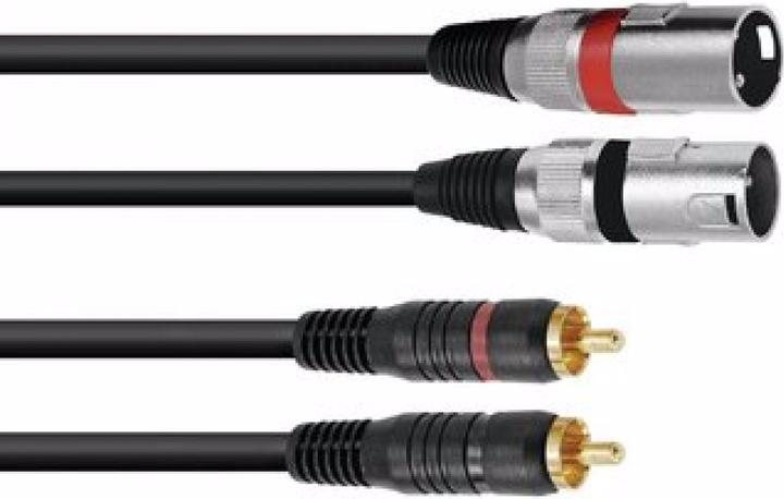 Produktbild Omnitronic Adapterkabel 2xXLR(M)/2xCinch 3m sw (3 m, XLR)