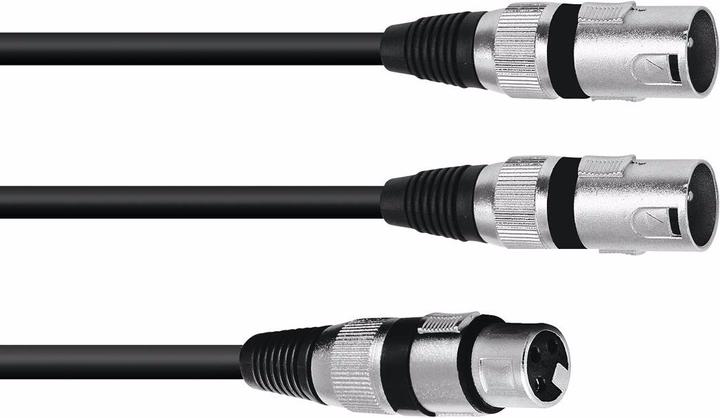 Image du produit Omnitronic Câble adaptateur XLR(F)/2xXLR(M) 3m sw (3 m, XLR)