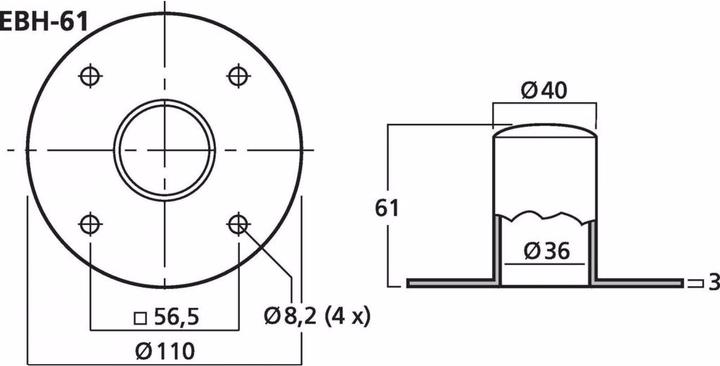 Produktbild Monacor Alu-Stativ-Einsatz d:35mm l:61mm fuer Lautsprecher (1 Stk., Ständer)