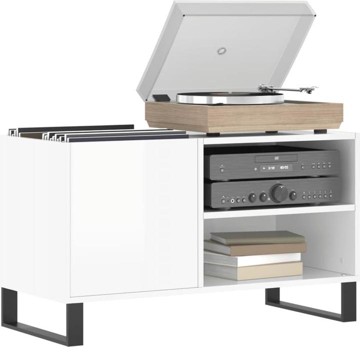 Actual product image VidaXL Plattenschrank Hochglanz-Weiss 85x38x48 cm Holzwerkstoff
