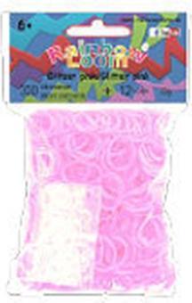 Rainbow Loom Silikonbänder Glitzer Pink (300 Stk.)