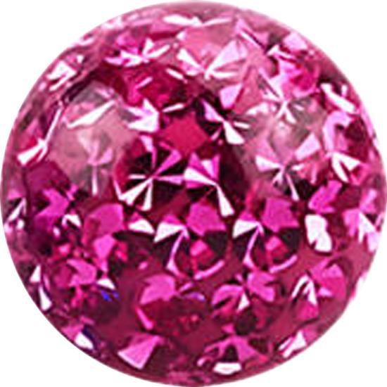 Actual product image Star Piercing Micro crystal ball pink Epoxy protective layer (Surgical steel 316L, without brass)