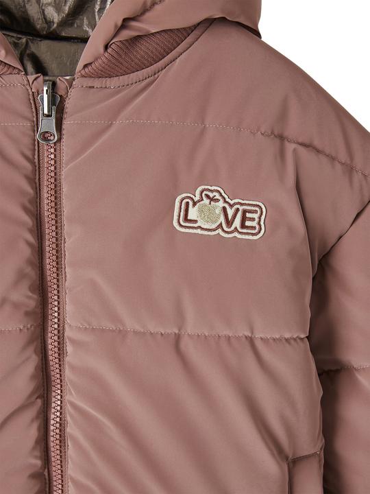 Actual product image Vertbaudet Girls' reversible jacket with hood, recycled polyester padding (92)