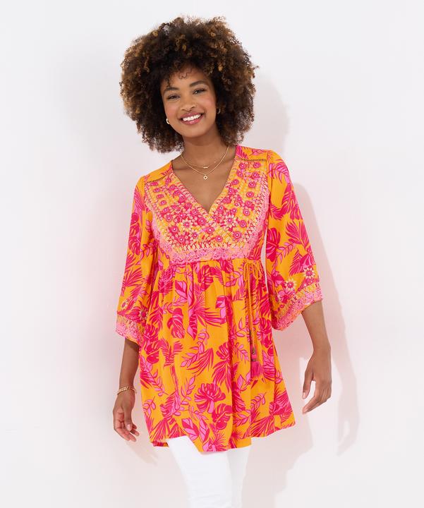 Immagine prodotto Joe Browns Embroidered Neckline Vibrant Print Tunic Dress (44)