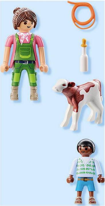 Produktbild Playmobil 71803 Bäuerin mit Kind und Kalb (71803)