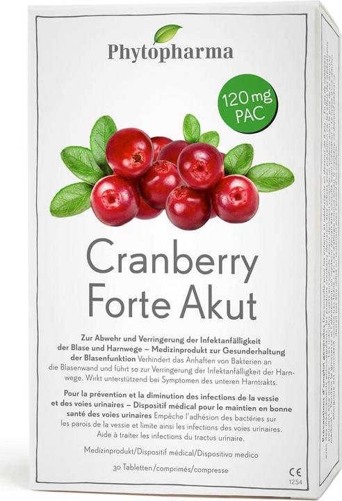 Actual product image Phytopharma Cranberry FORTE acute 120mg (30 Piece, Pills, 45 g)