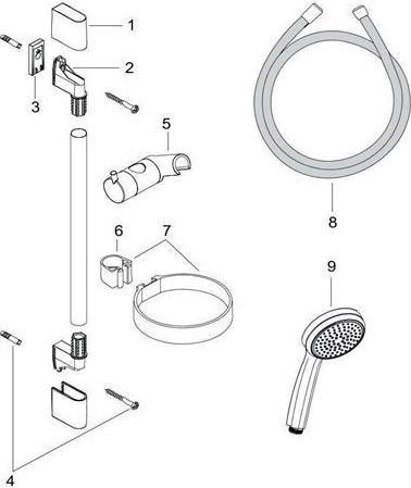 Immagine prodotto hansgrohe Set doccia CROMA 100 MONO (1 Tipi di raggi, 16 l/min)