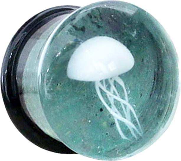 Image du produit Star Piercing Flared Plug Méduse en verre avec joint torique (Verre, sans laiton)