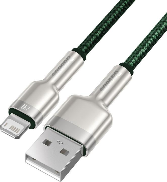 Actual product image Baseus USB cable for Lightning Cafule, 2.4A, 2m (green) (2 m, USB 2.0)