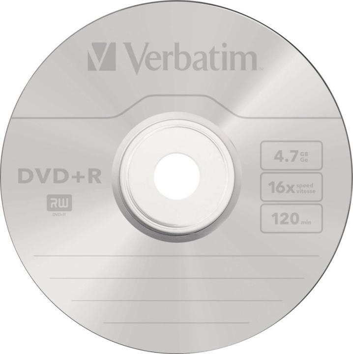 Image du produit Verbatim DVD+R Matt Silver, 4,7 Go, 16x, 100 broches (100 x)
